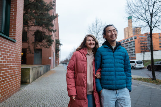 Happy Couple On The Street Of Berlin