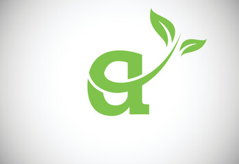 Initial letter A and leaf logo. Eco-friendly logo concept. Modern vector logo for ecological business and company identity