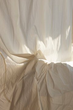 White fabric with wrinkles
