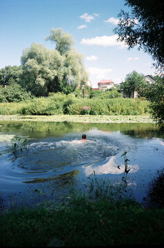 Swimming on the lake