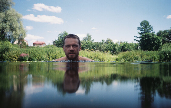 Swimming on the lake