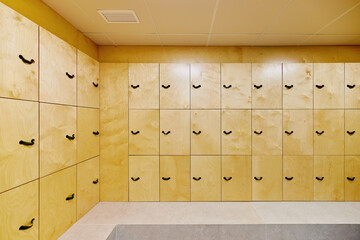 Drawers in gym dressing room