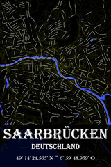Urbaner Saarbrücken Straßename Stadtplan