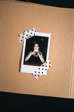 Scrapbook with polaroid photos