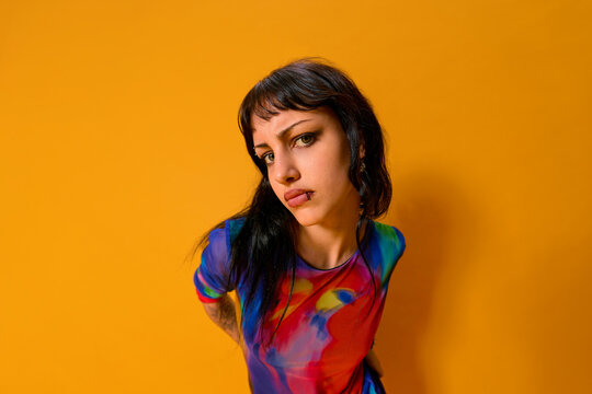 Irritated female model 