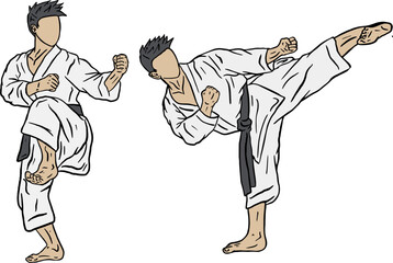 illustration of karate fighter © irvan