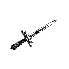 traditional weapon line sketch with transparent background