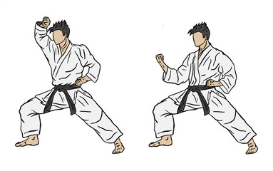 illustration of karate fighter