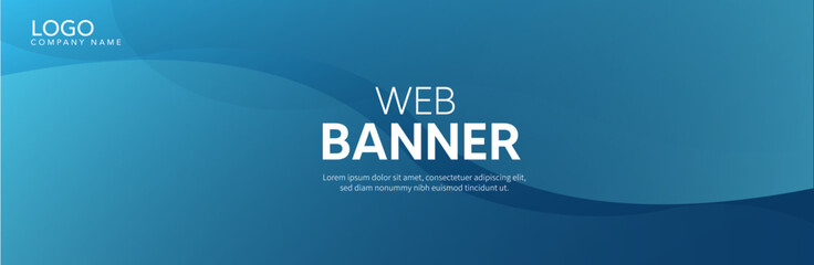 Abstract Blue background with waves, Blue banner
