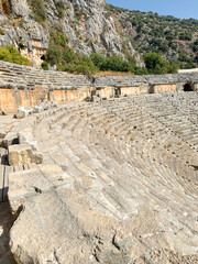 Amphitheater in the Mira. Demre. View from above. Greco-Roman amphitheater in Mira. Turkey