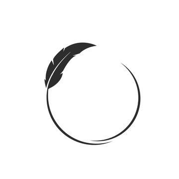 circle feather icon vector design illustration element