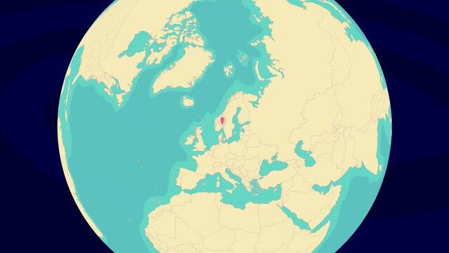 Zooming To Drammen Location On Stylish World Globe