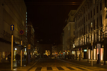 Europe's most rainy city Bergen, during night time. © anjit
