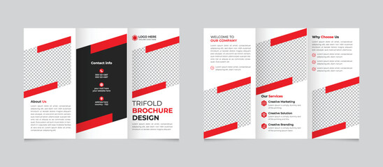Corporate modern business trifold brochure design template, trend brochure template