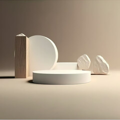 Podium for show product.Generative AI