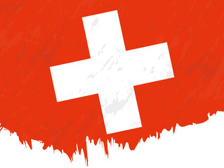 Grunge-style flag of Switzerland.