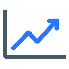 statistic chart showing data growth flat illustration