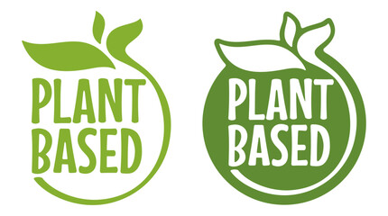 Plant-based ingredients flat stamp food labeling