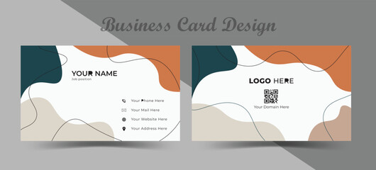 Modern business card design with abstract shapes. Modern business card template with different colors. Flat design vector abstract creative - Vector