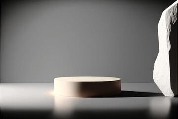 Podium for show product.Generative AI