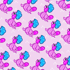 seamless pattern with birds dog