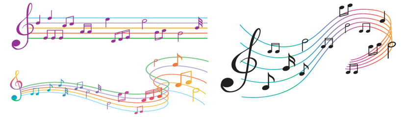 Set of music notes