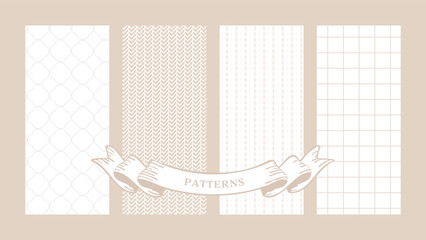 シンプルおしゃれな幾何学模様背景パターン壁紙のセット。ベクターイラスト素材32