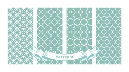 シンプルおしゃれな幾何学模様背景パターン壁紙のセット。ベクターイラスト素材33