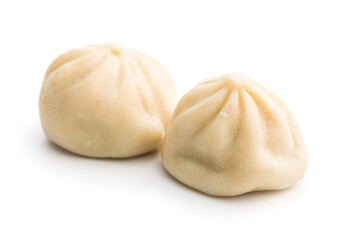 Xiaolongbao, traditional steamed dumplings. Xiao Long Bao buns isolated on white background.