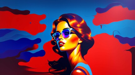  Futuristic girl with modern sunglasses - Generative Ai