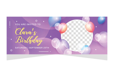Naklejka premium Happy birthday template banner design