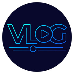 Vlog line logo on dark