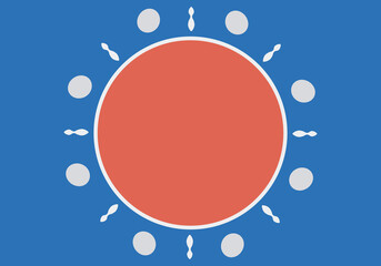 Fondo de circulo naranja con manchas blancas. 