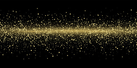 Golden glitter sparks, light effect