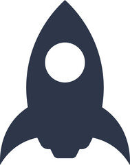 Rocket icon in black colors.  Space ship signs illustration.