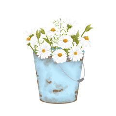 Arrangements flower in the bucket 