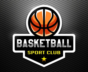 Basketball logo. Sport games. Sporting ball emblem. T shirt print.