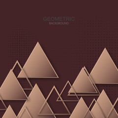Geometric background with vector triangles and their shadow, design element