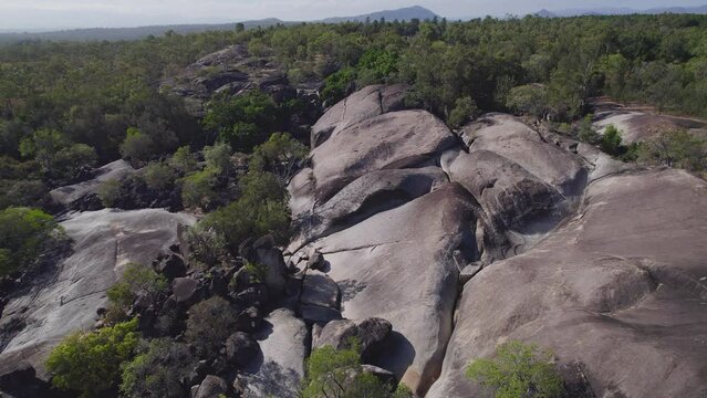 Aerial View Of Granite Gorge Nature Park On A Sunny Day In Mareeba, North Queensland, Australia.