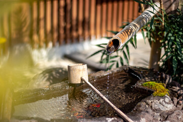 日本のつくばい　和風イメージ