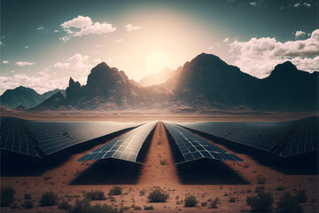 Photovoltaik Solar Anlage in der Wüste
