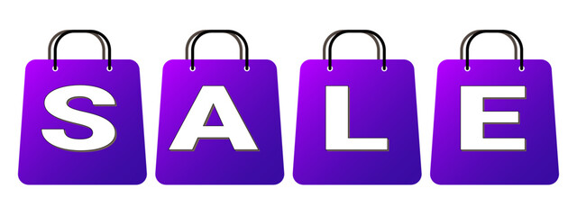 Sale text on Shopping Bag. Vector illustration for business promotion purpose. EPS 10 FIle.