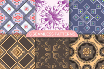 Hand drawn circle pattern of brush stroke. vector seamless pattern set geometric texture shapes.