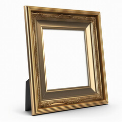 Gold picture frame, luxury accessory 3d object