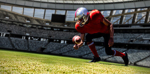 Composite image of american football player