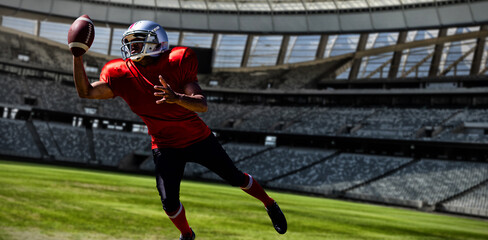 Obraz premium Composite image of american football player