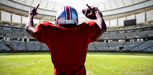 Composite image of american football player