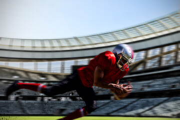 Composite image of american football player