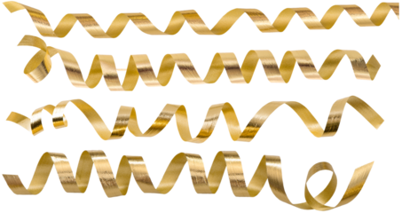 PNG golden serpentine streamer isolated