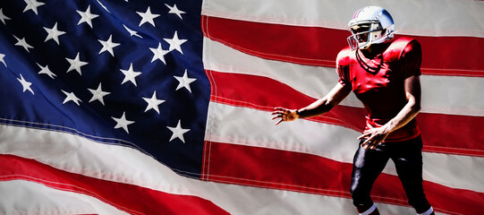 Composite image of american football player